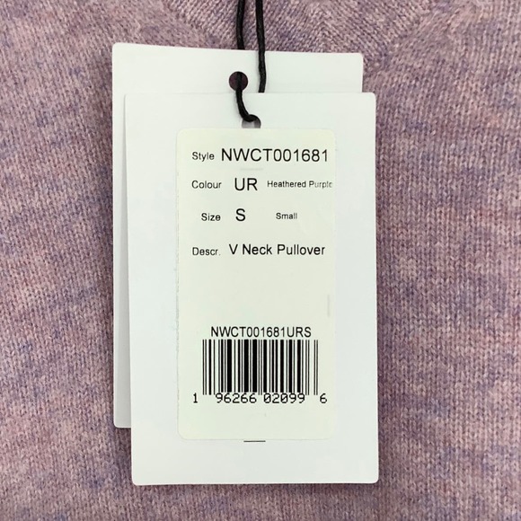 NEW! NAADAM Size Small V Neck Pullover Sweater Purple $385 MSRP J7-13 - Picture 10 of 11